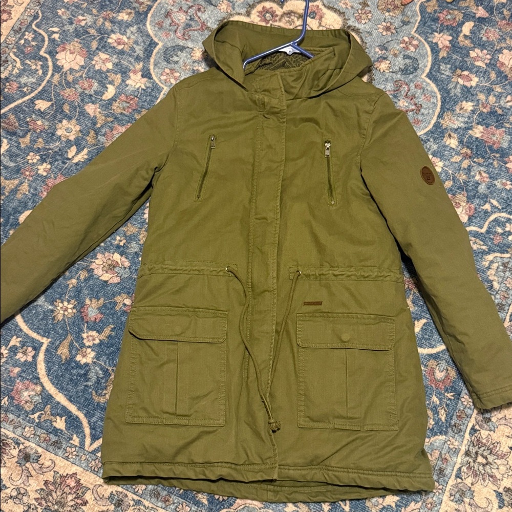 Billabong green long puffy jacket
